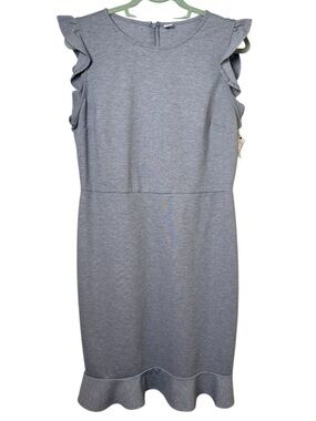 Old Navy Large Gray Ruffle-Sleeve Midi Dress